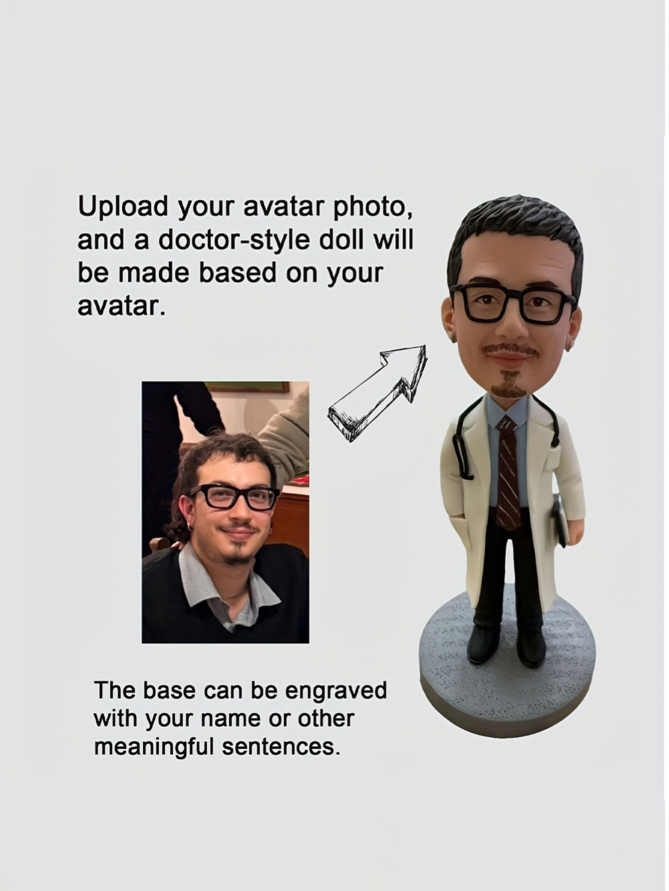 Custom Doctor-Themed Clay Figurine Doll Gift